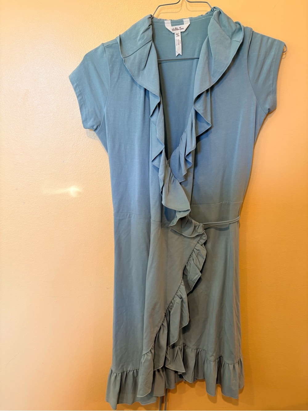 Matilda Jane Dusty Blue Ruffle Wrap Midi Dress
